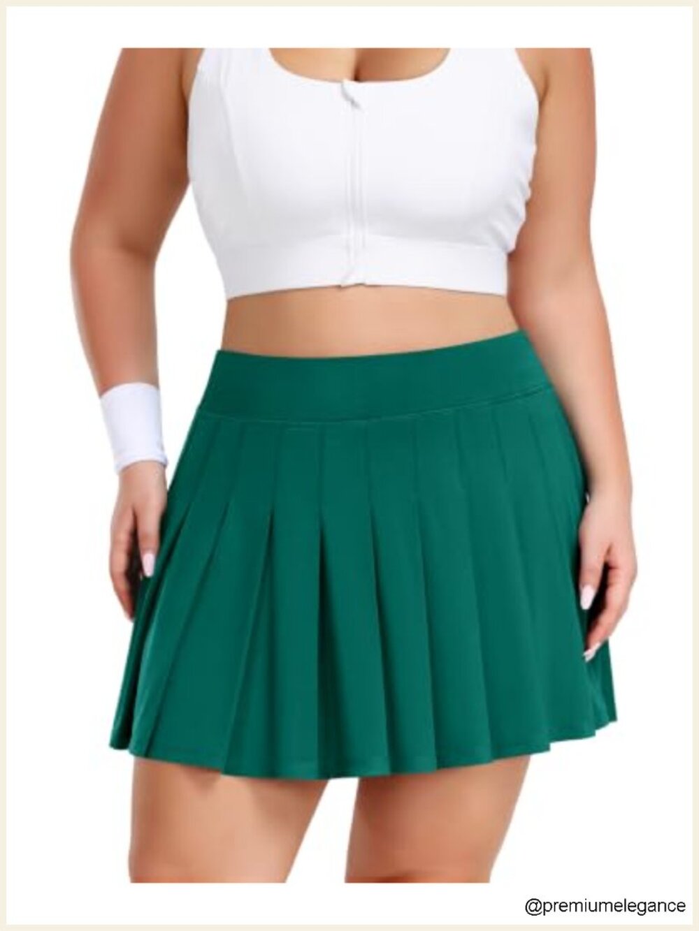 Women's Plus Size Pleated Tennis Skort with Built-in Shorts & Pockets